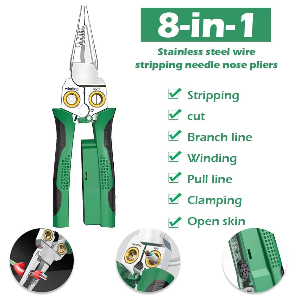 MultiFunction Wire Stripping Pliers For Electricians Stainless Steel Cable Cutter Stripper And Win 1