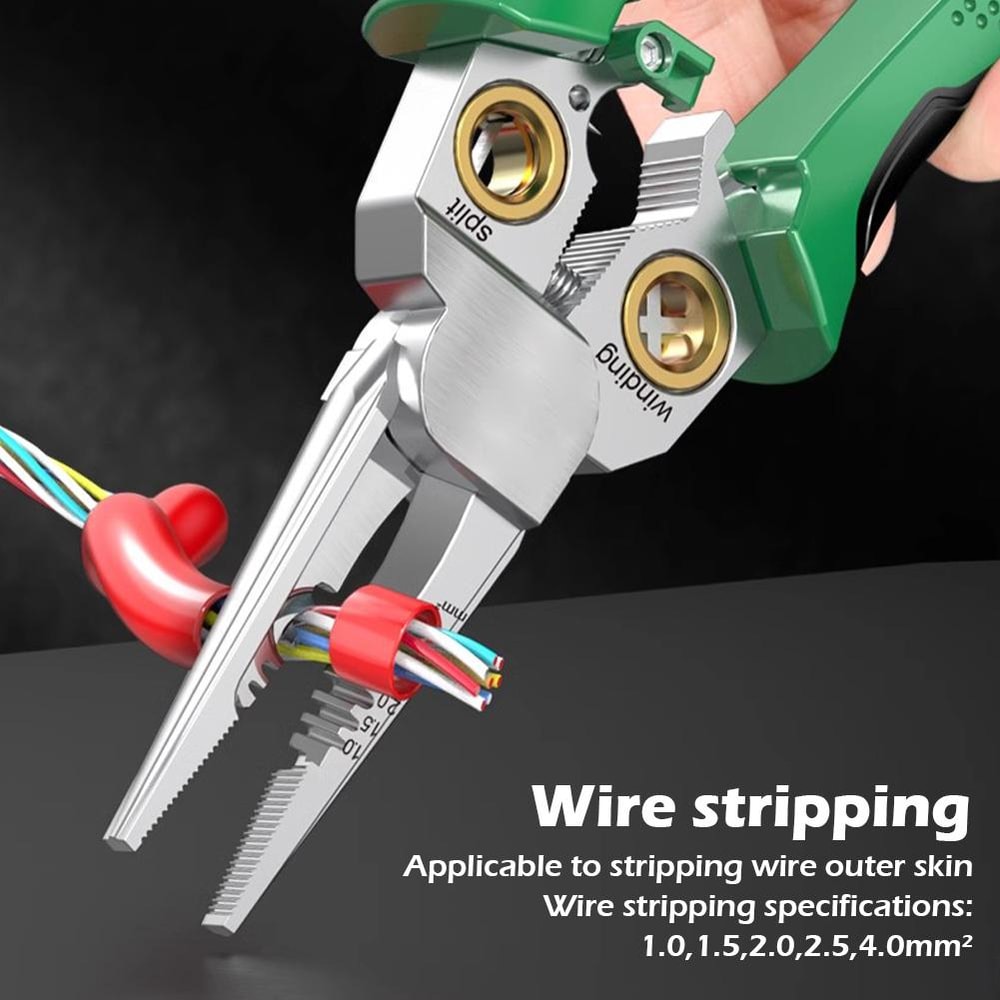 MultiFunction Wire Stripping Pliers For Electricians Stainless Steel Cable Cutter Stripper And Win 2