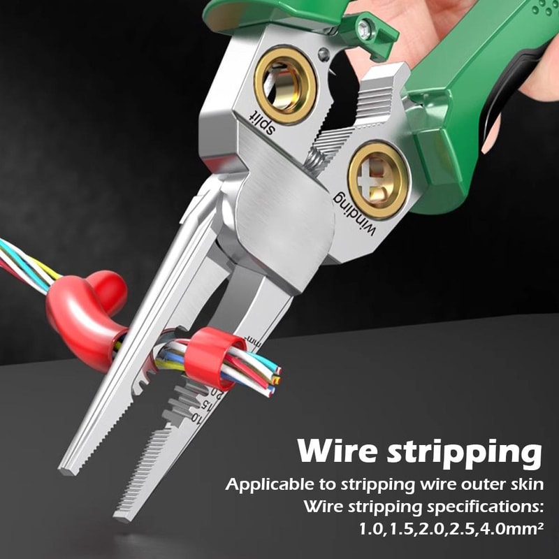 MultiFunction Wire Stripping Pliers For Electricians Stainless Steel Cable Cutter Stripper And Win 2