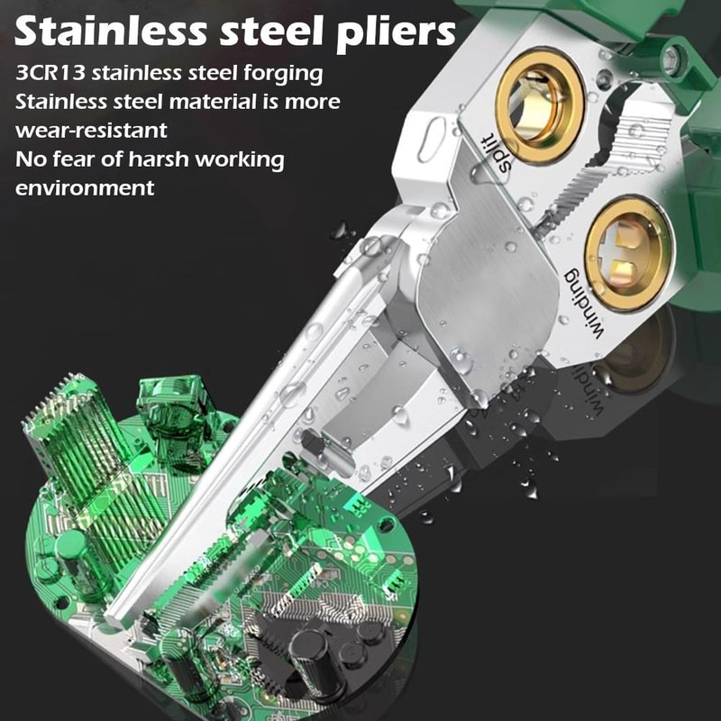 MultiFunction Wire Stripping Pliers For Electricians Stainless Steel Cable Cutter Stripper And Win 3