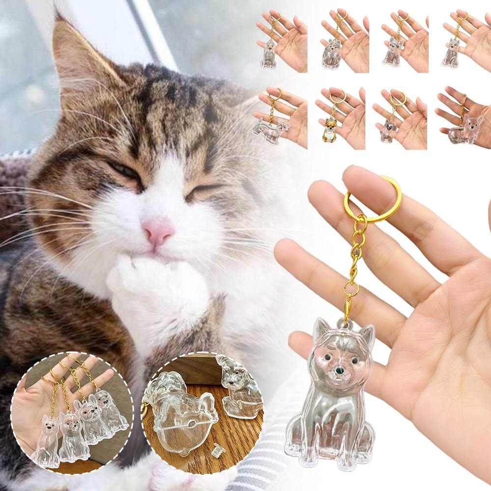 Dog Hair Collection Keychain Charm Memorial Pet Hair Storage Box For Keepsakes 1