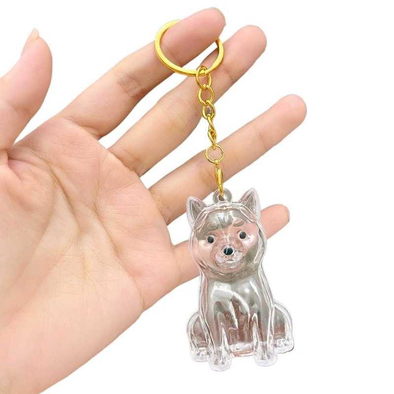 Dog Hair Collection Keychain Charm Memorial Pet Hair Storage Box For Keepsakes 2