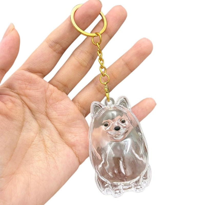 Dog Hair Collection Keychain Charm Memorial Pet Hair Storage Box For Keepsakes 4