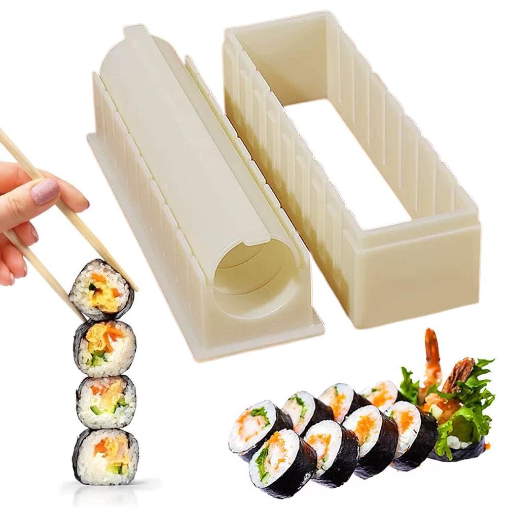 Reusable Sushi Maker Kit Round Square Heartshaped Kimbap Sushi Roll Molds Sushi Making Tools For 1