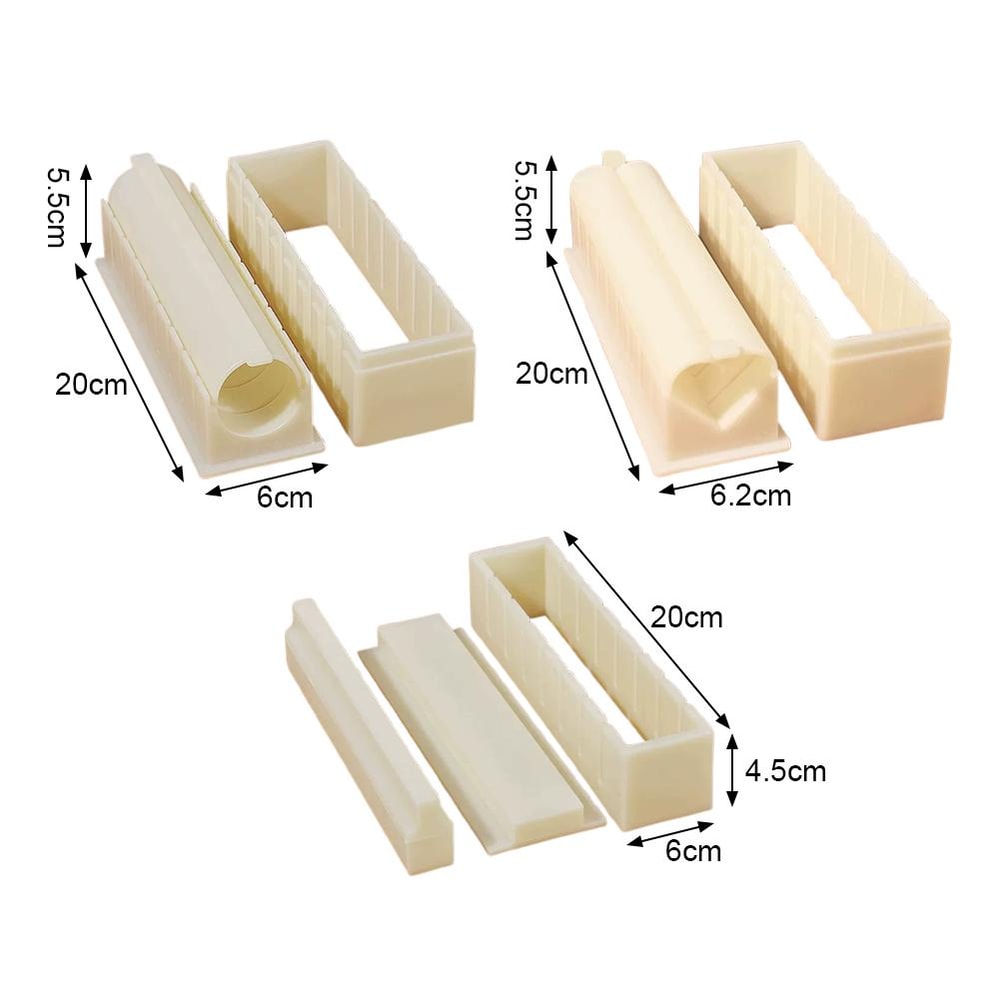 Reusable Sushi Maker Kit Round Square Heartshaped Kimbap Sushi Roll Molds Sushi Making Tools For 3