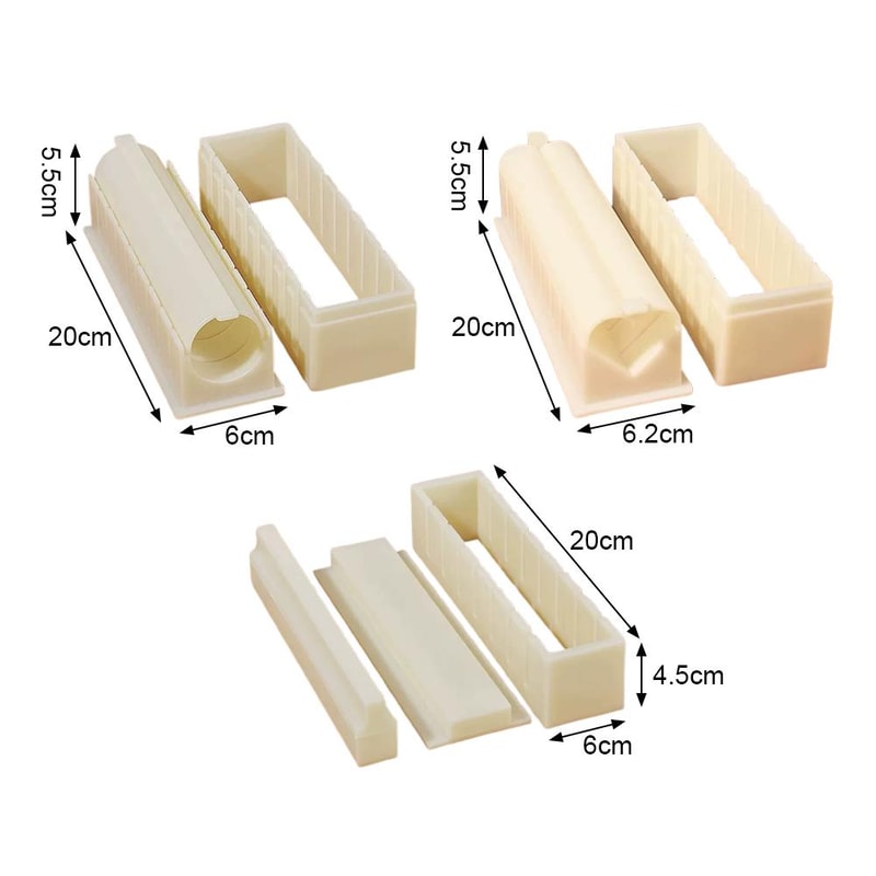 Reusable Sushi Maker Kit Round Square Heartshaped Kimbap Sushi Roll Molds Sushi Making Tools For 3