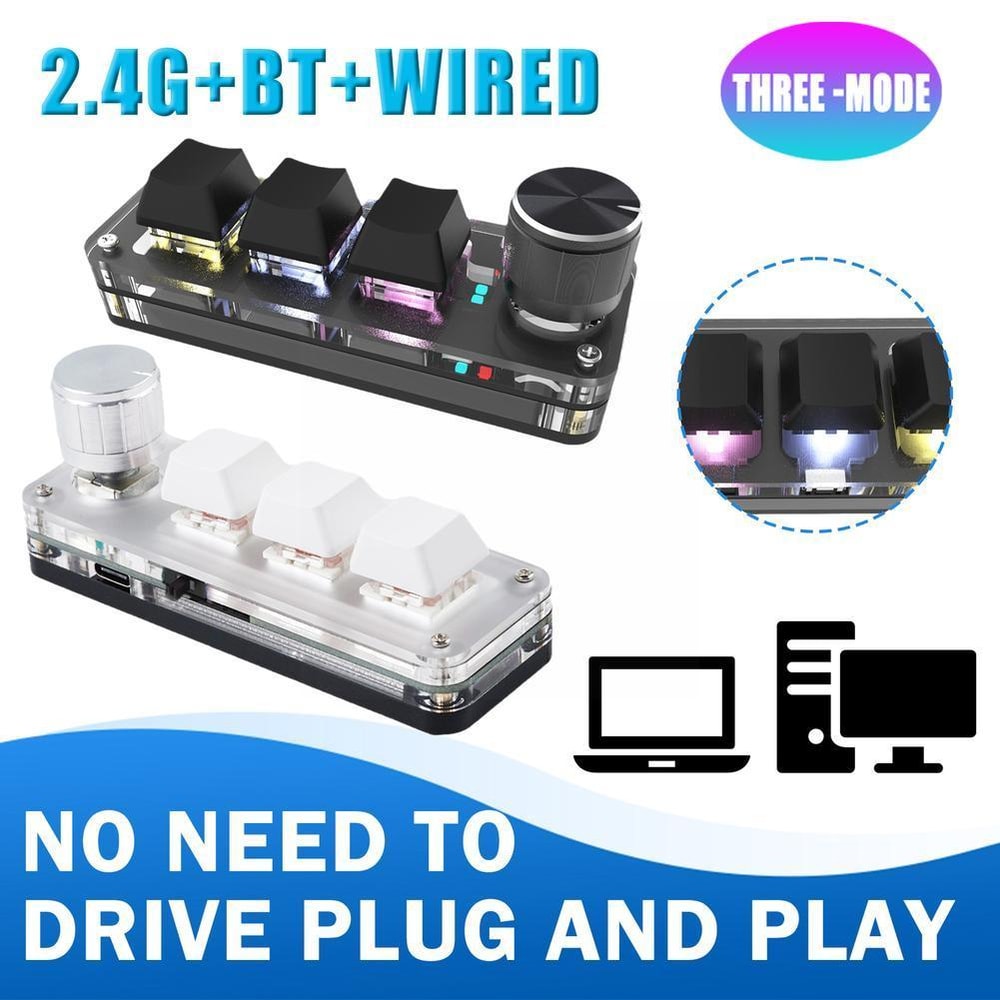 RGB Mini Gaming Mechanical Keyboard Custom Red Switch Knob Bluetooth Wired Programmable Keys 4