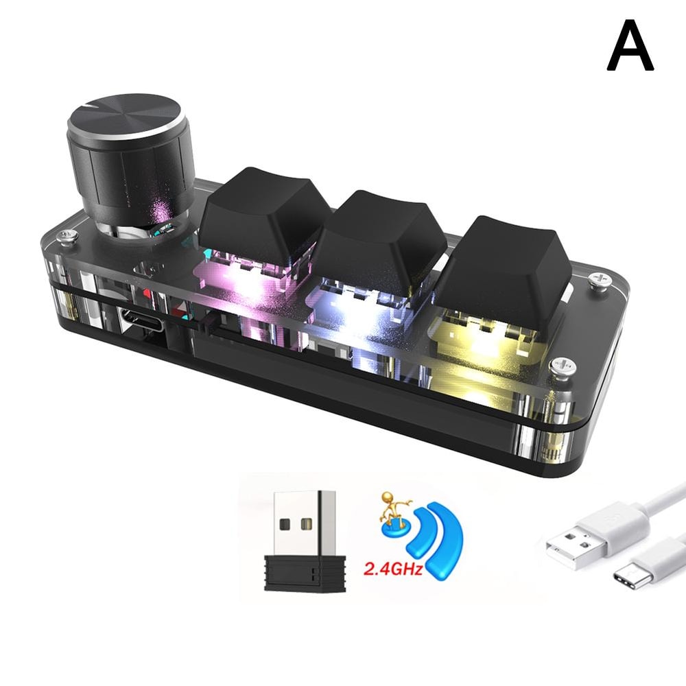 RGB Mini Gaming Mechanical Keyboard Custom Red Switch Knob Bluetooth Wired Programmable Keys 2