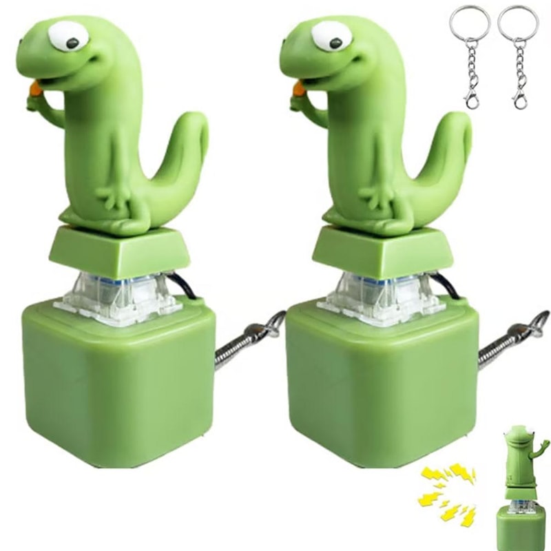 Lizard Fidget Keychain Rechargeable LED Light Up Fidgety Toy With Funny Animal Sound Stress Relief 1