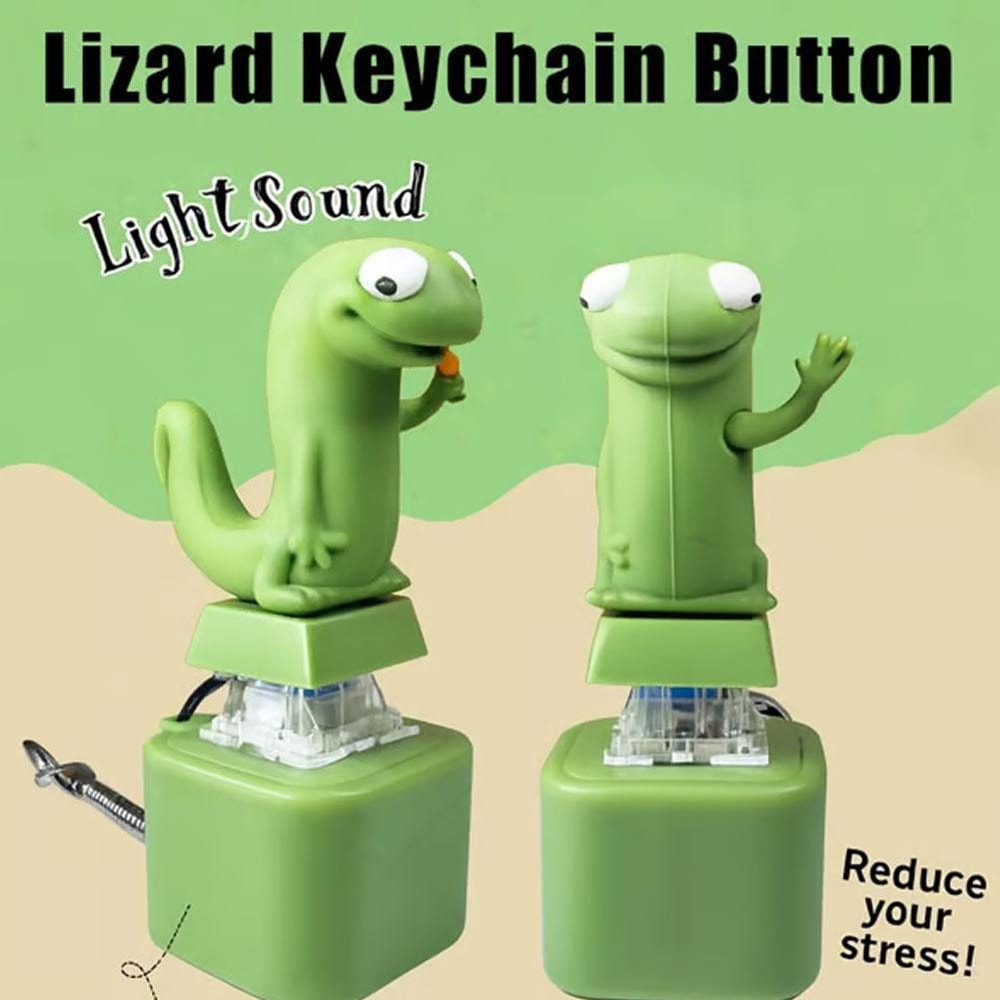 Lizard Fidget Keychain Rechargeable LED Light Up Fidgety Toy With Funny Animal Sound Stress Relief 2