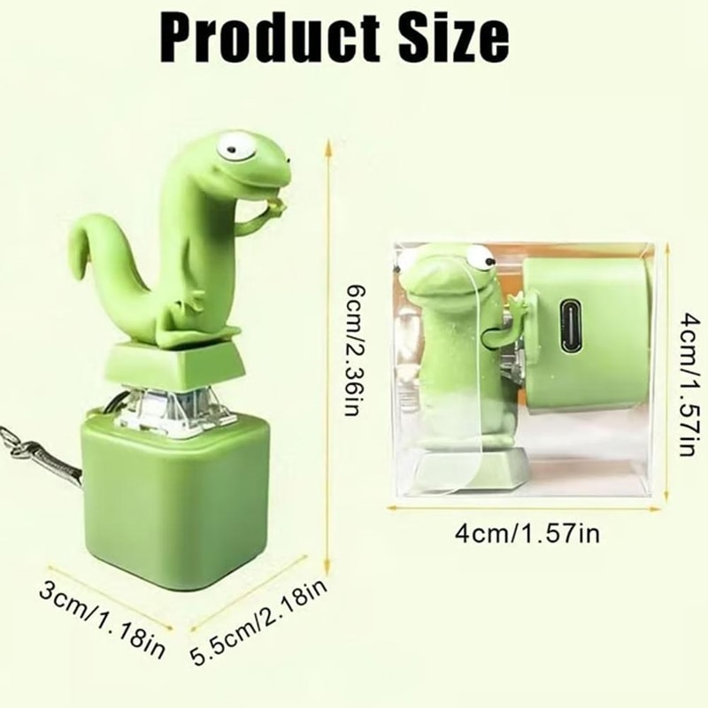 Lizard Fidget Keychain Rechargeable LED Light Up Fidgety Toy With Funny Animal Sound Stress Relief 4