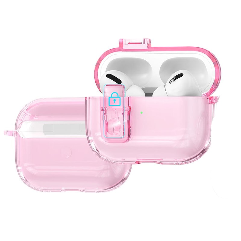Clear Case For AirPods Pro Transparent Shockproof Earphone Cover With Secure Lock And Bluetooth He 4
