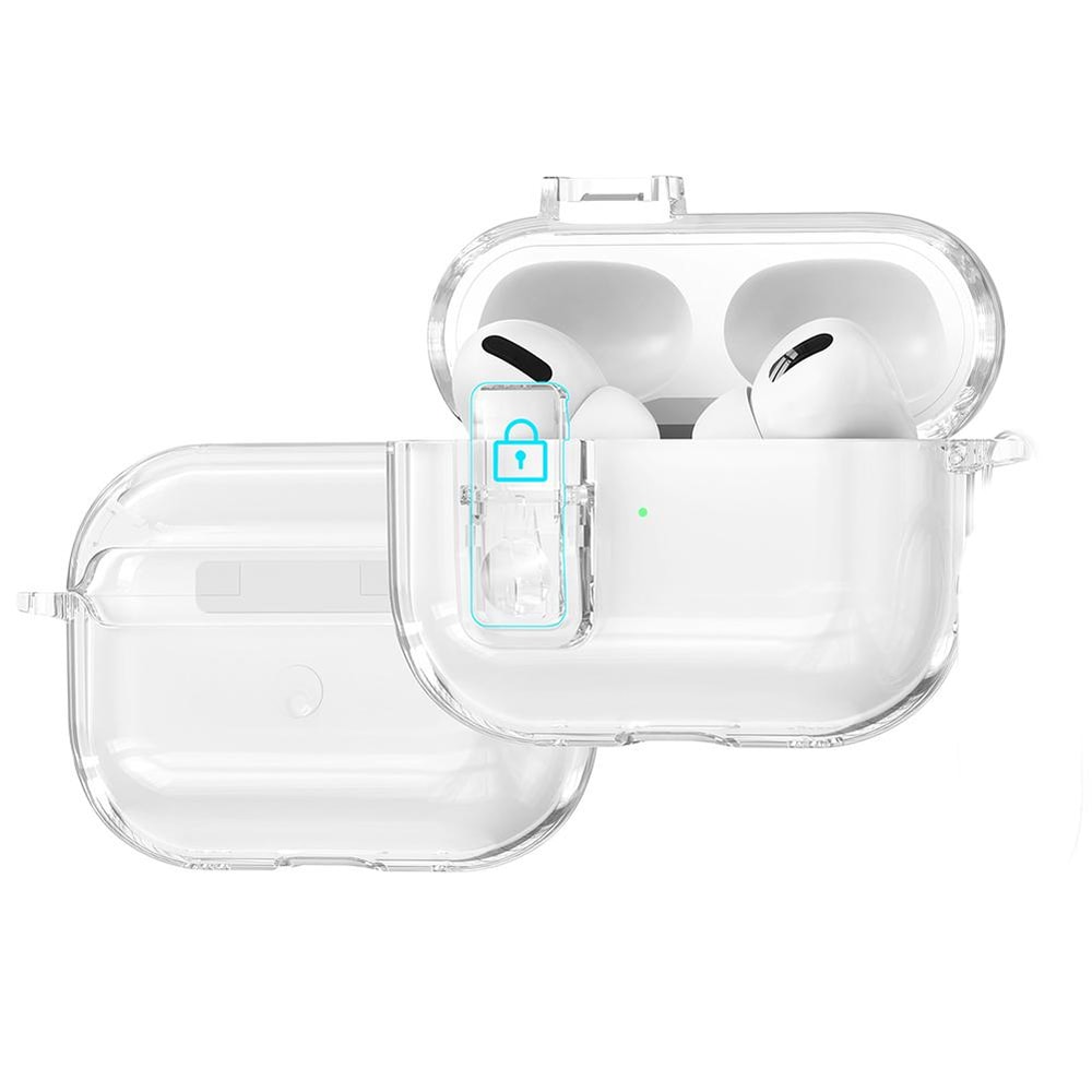 Clear Case For AirPods Pro Transparent Shockproof Earphone Cover With Secure Lock And Bluetooth He 3