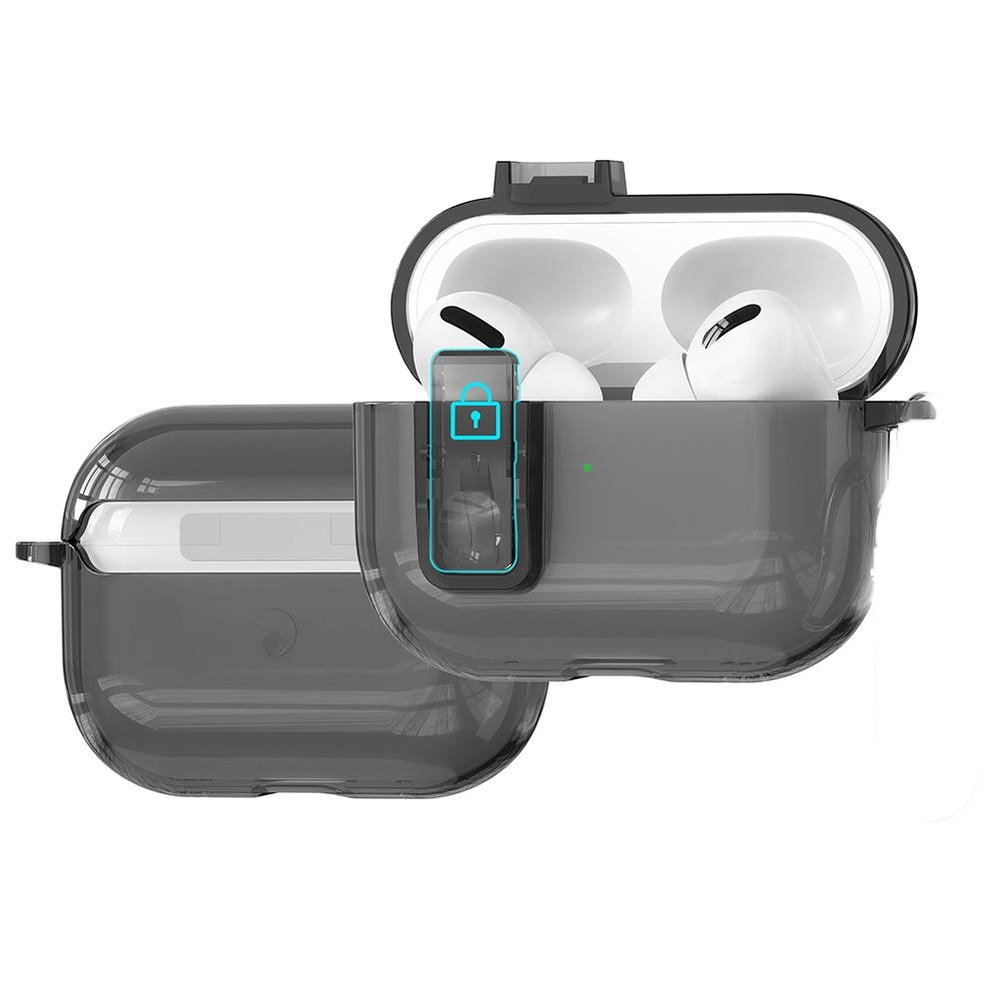 Clear Case For AirPods Pro Transparent Shockproof Earphone Cover With Secure Lock And Bluetooth He 5