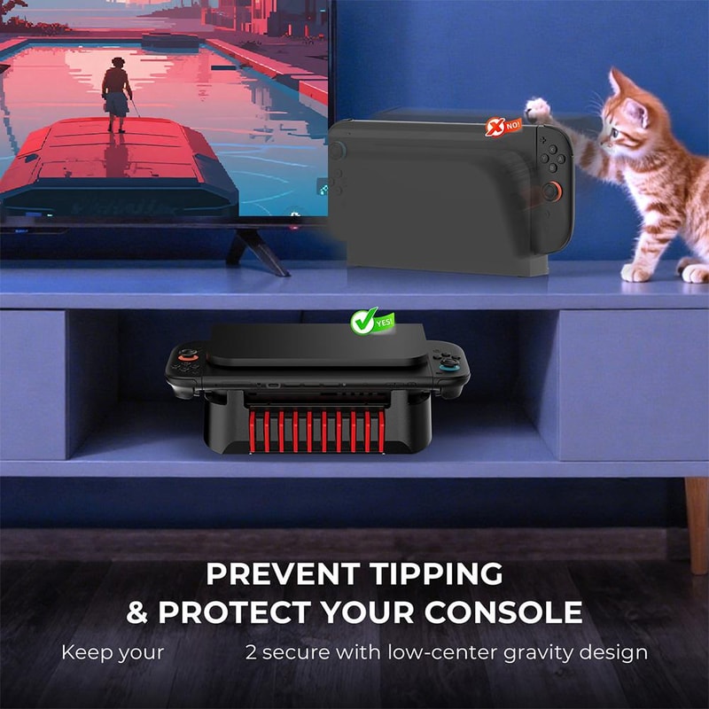 Horizontal Dock Stand For Switch OLED Universal Console Base With Game Card Storage 2