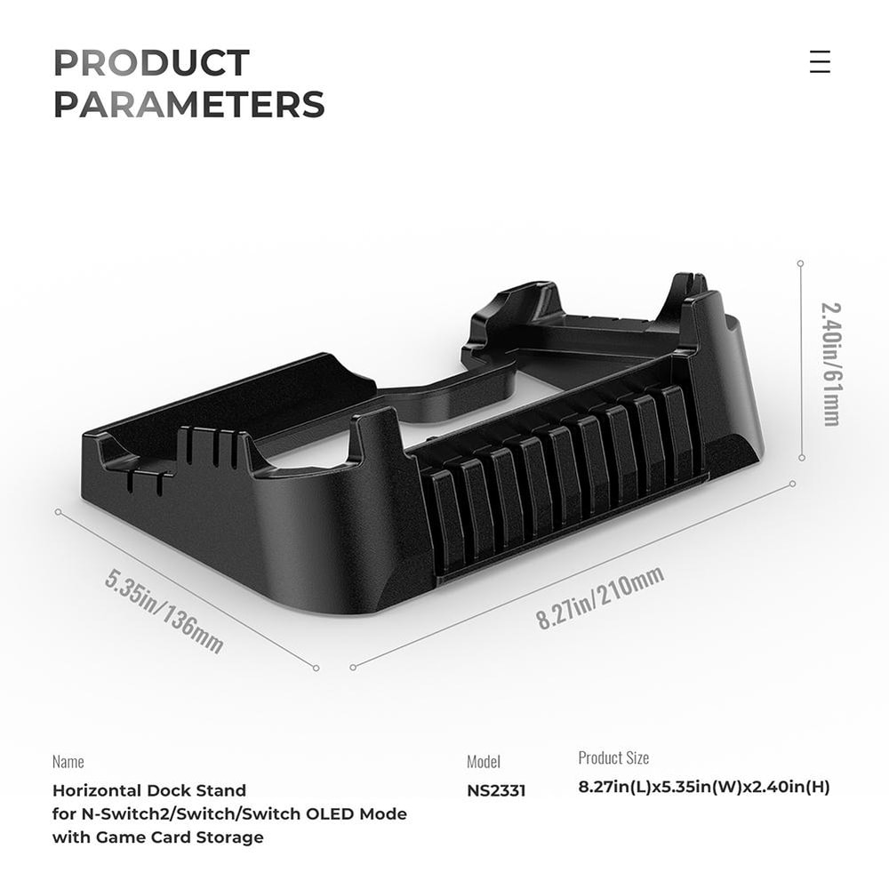 Horizontal Dock Stand For Switch OLED Universal Console Base With Game Card Storage 4