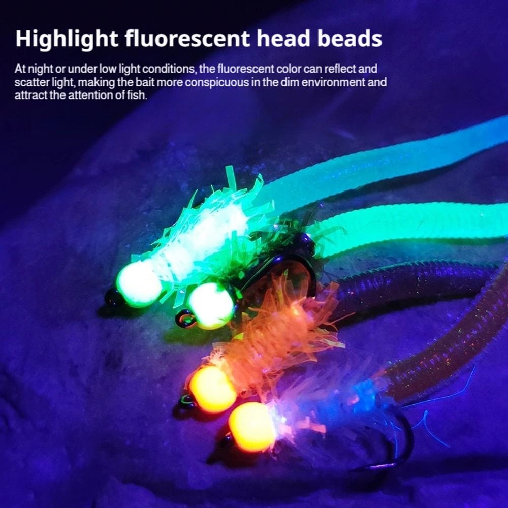 Luminous Soft Worm Fishing Lures Glowing Simulated Earthworms For Rainbow Trout Catfish And Fly Fi 3