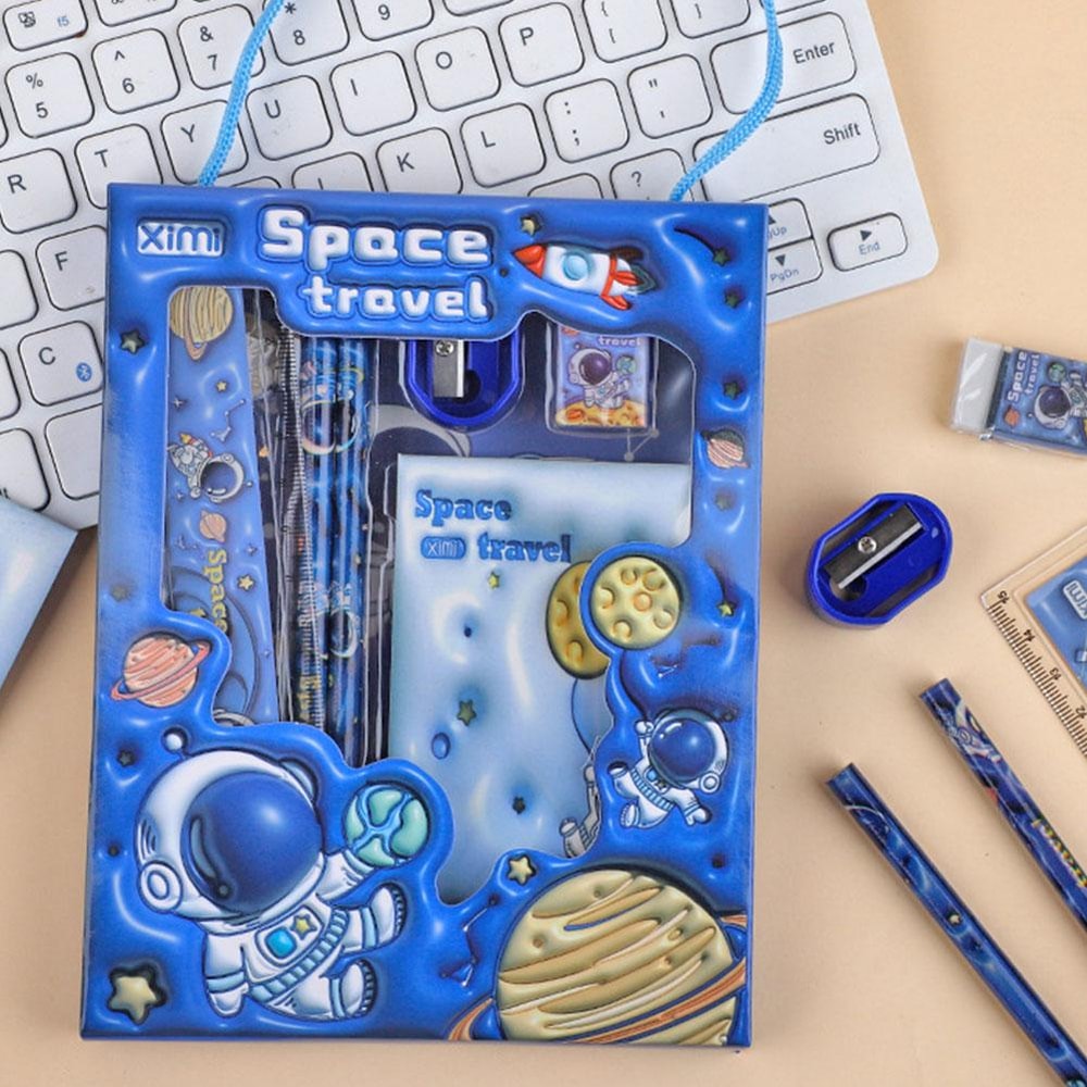 Cartoon Kids Stationery Set With Pencil Case Pencils And Erasers Perfect School Supplies Gift Box 3