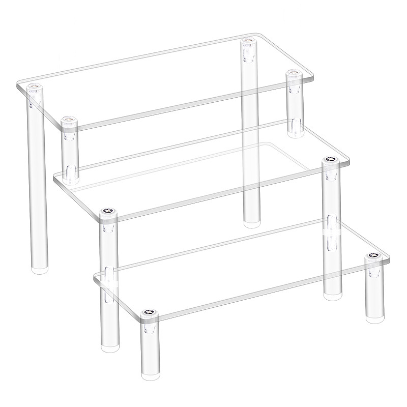 Acrylic Display Rack For Cupcakes Perfume Dolls More Transparent Trapezoidal Storage Shelf 0