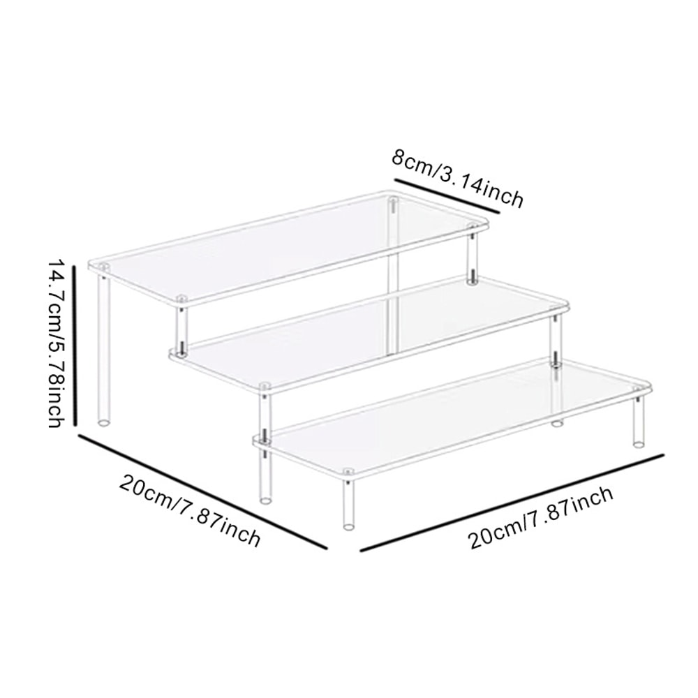 Acrylic Display Rack For Cupcakes Perfume Dolls More Transparent Trapezoidal Storage Shelf 7