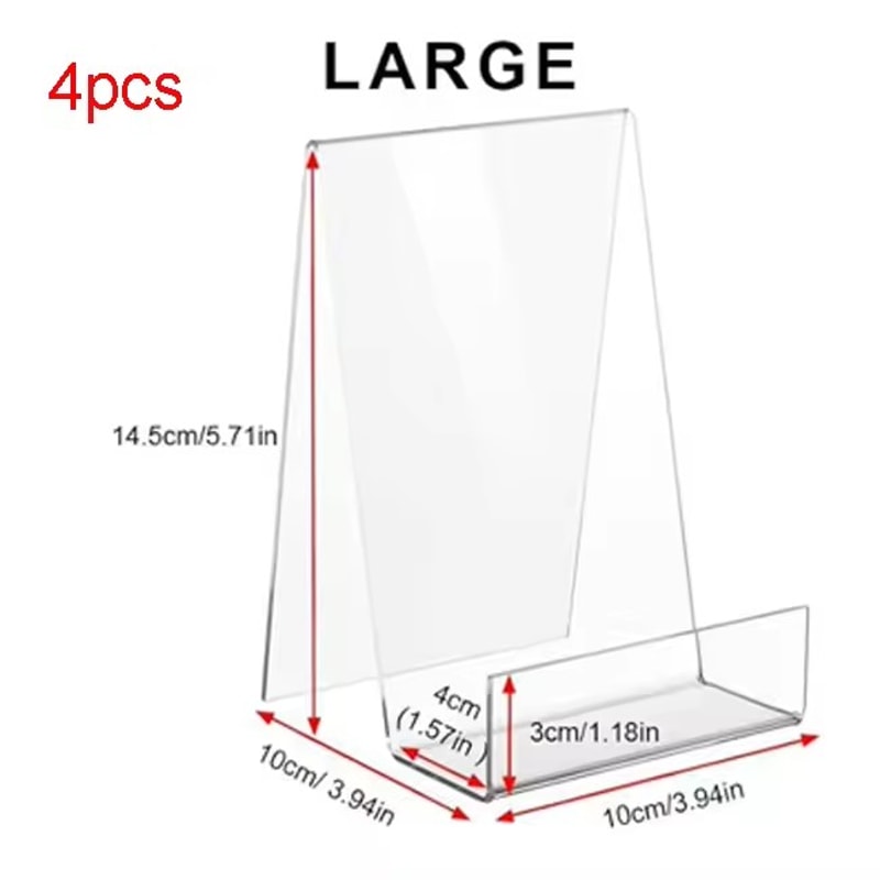 Clear Acrylic Book Stand Display Holder For Postcards Stickers And More 6