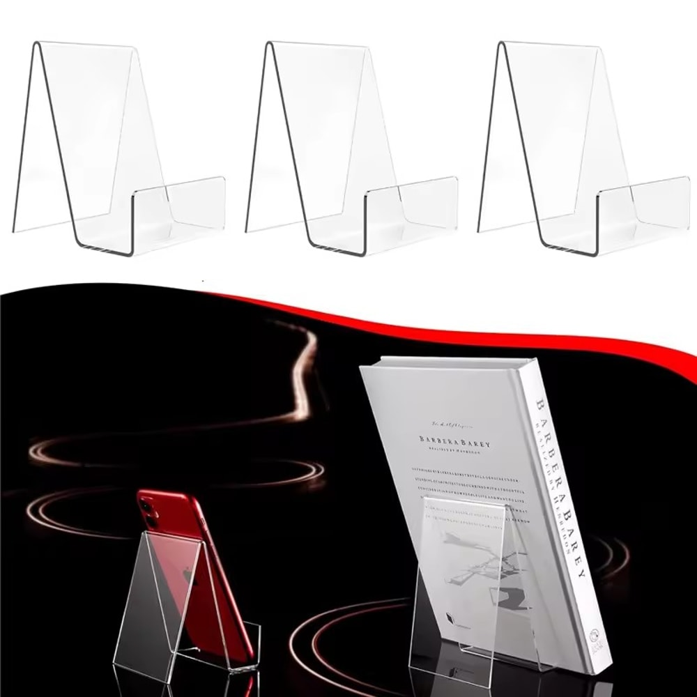 Clear Acrylic Book Stand Display Holder For Postcards Stickers And More 4