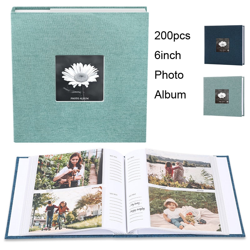 Linen Cloth Photo Storage Album Writable Children Growth Keepsake 3