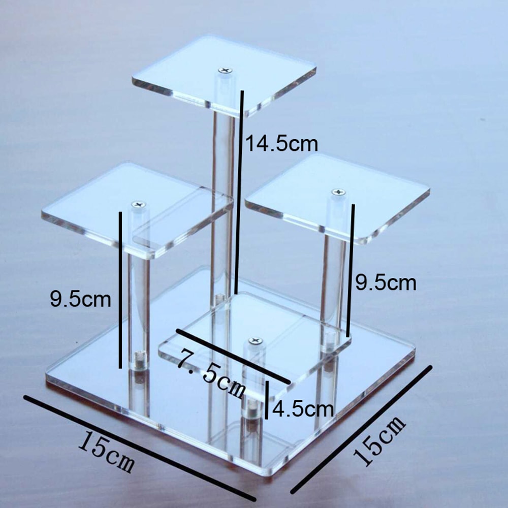 Transparent Acrylic Display Stand Jewelry Holder Shelf MultiPurpose Organizer 3