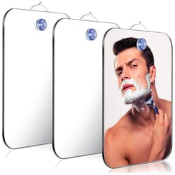acrylic fog-free bathroom shower mirror with wall suction – portable shaving & makeup mirror