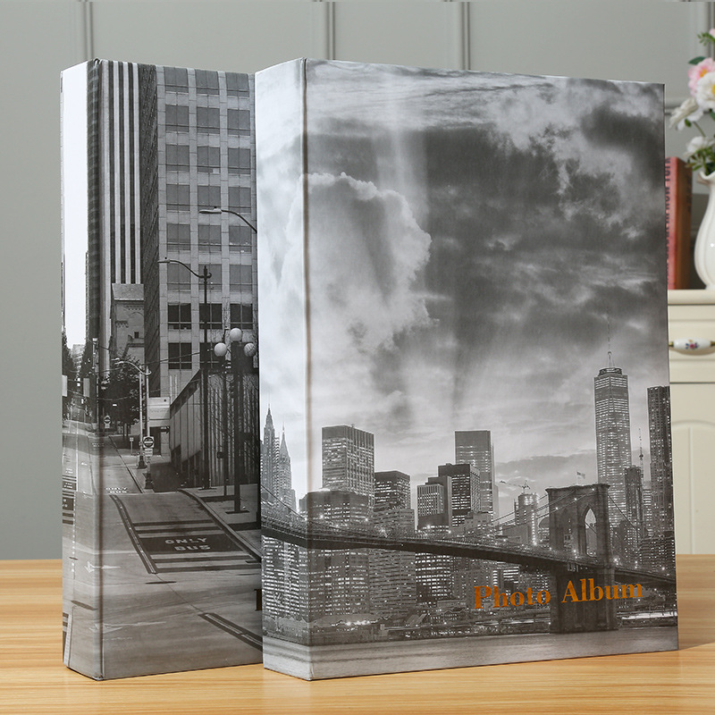 Vintage City Print Photo Album Wedding Memory Book Scrapbook Case For Photos 0