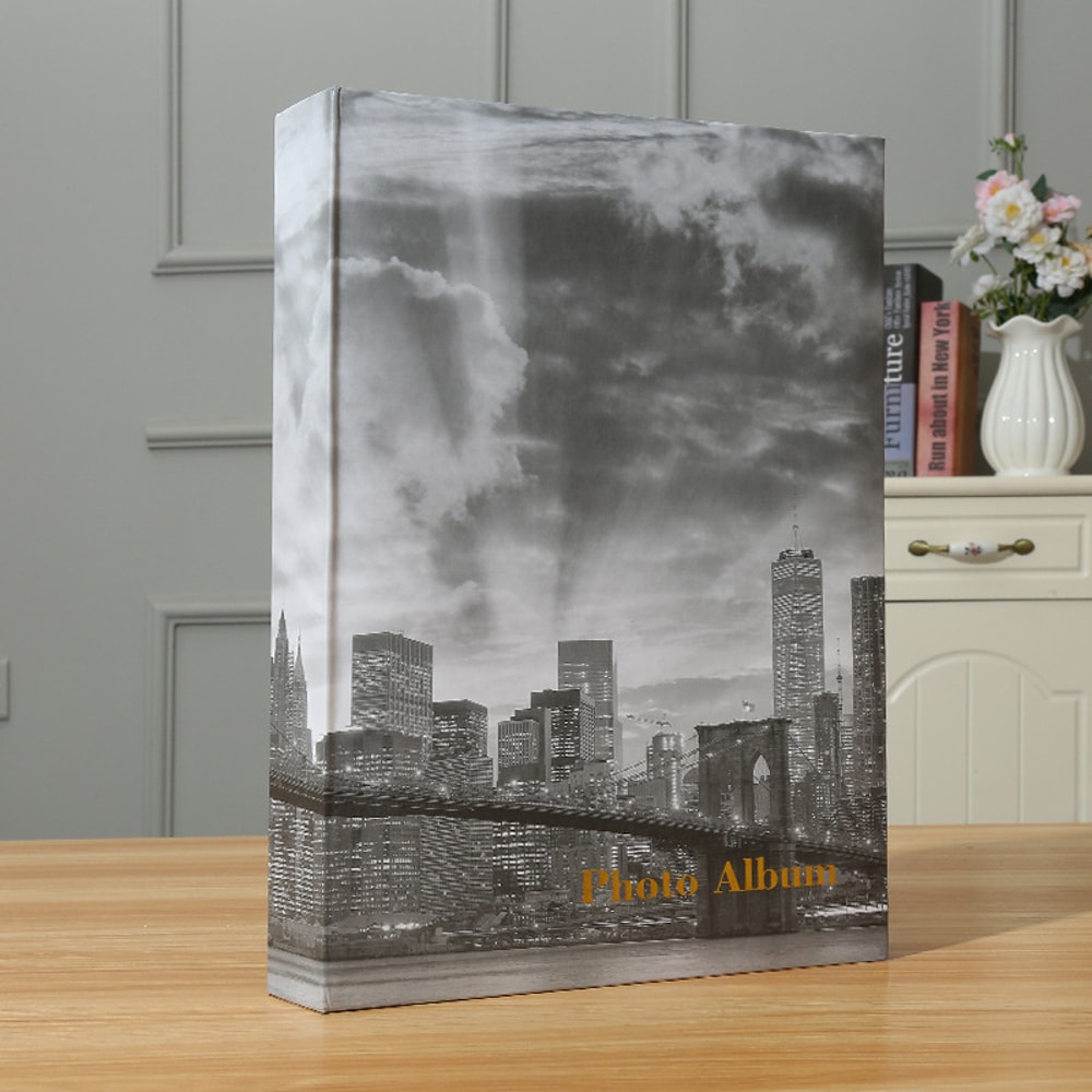 Vintage City Print Photo Album Wedding Memory Book Scrapbook Case For Photos 1