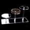 Transparent Round Acrylic Display Stand With Rectangular Base For Perfume Dolls Jewelry And Cosmeti 0