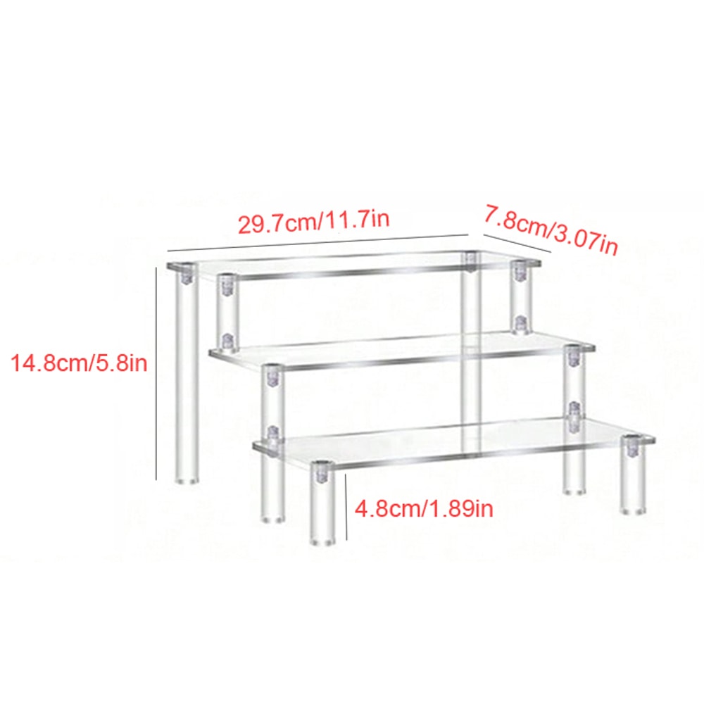 Clear Acrylic Cake Display Stand Elegant Transparent Trapezoidal Dessert Rack For Cupcakes And Swe 5