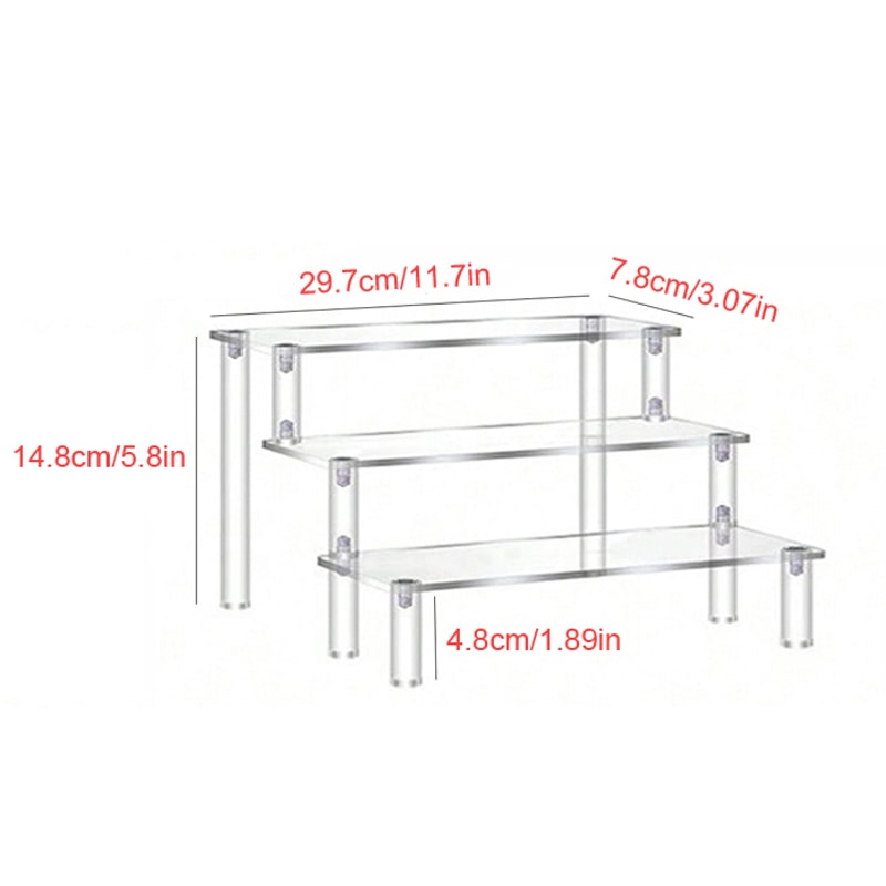 Clear Acrylic Cake Display Stand Elegant Transparent Trapezoidal Dessert Rack For Cupcakes And Swe 5