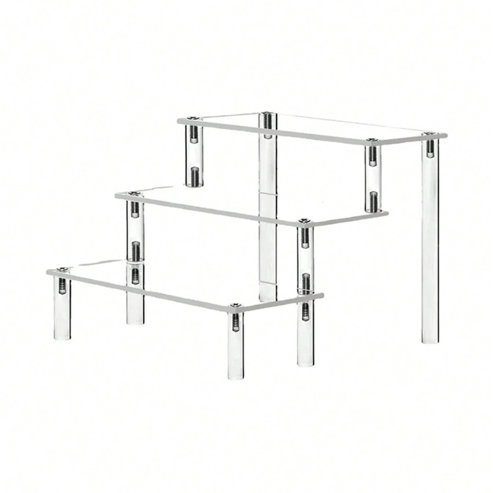 Clear Acrylic Cake Display Stand Elegant Transparent Trapezoidal Dessert Rack For Cupcakes And Swe 3