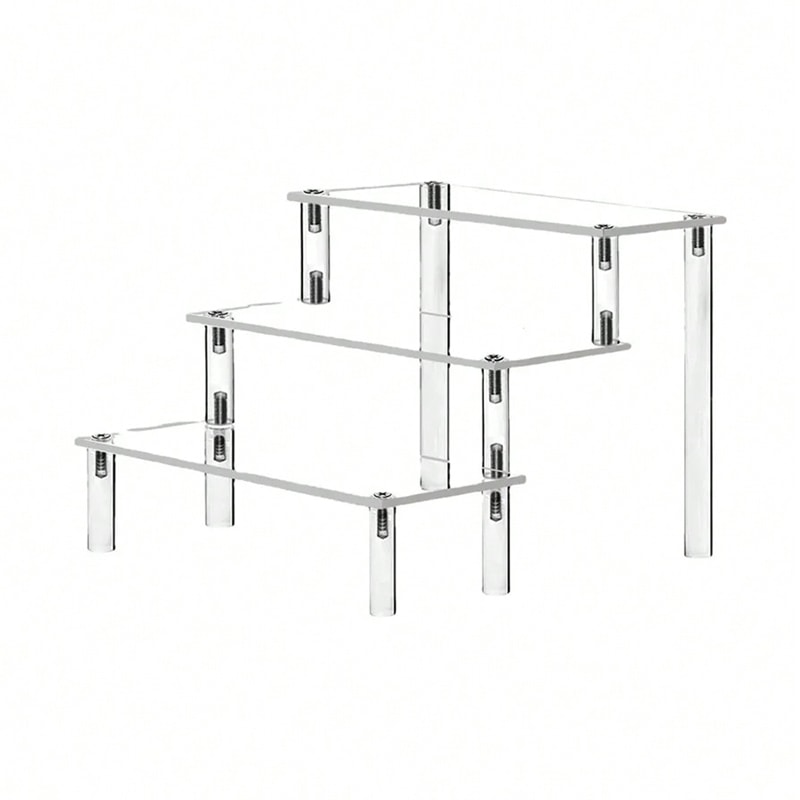 Clear Acrylic Cake Display Stand Elegant Transparent Trapezoidal Dessert Rack For Cupcakes And Swe 3