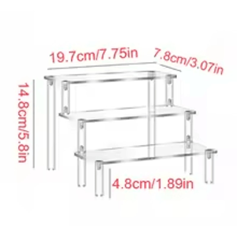 Clear Acrylic Cake Display Stand Elegant Transparent Trapezoidal Dessert Rack For Cupcakes And Swe 4