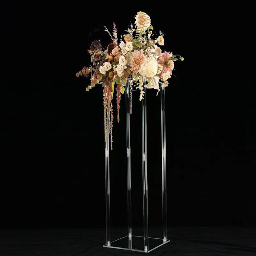 Acrylic Vase Flower Stands Set Clear Geometric Column Rack For Wedding Home Decor 1