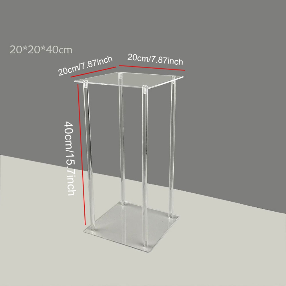 Acrylic Vase Flower Stands Set Clear Geometric Column Rack For Wedding Home Decor 4