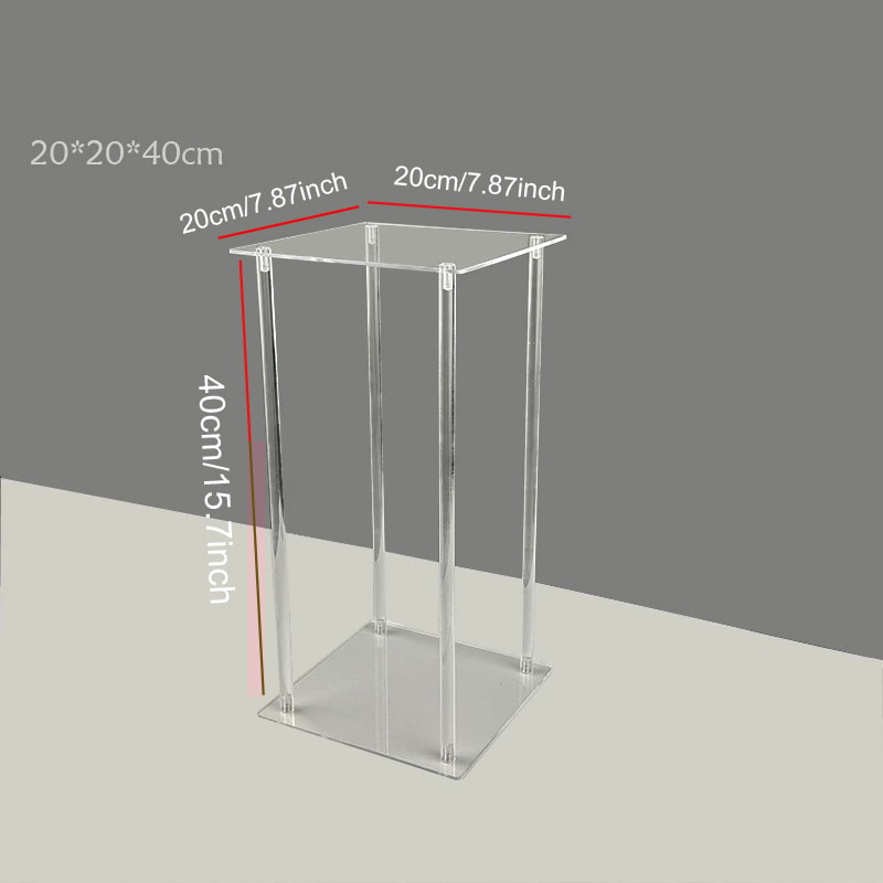 Acrylic Vase Flower Stands Set Clear Geometric Column Rack For Wedding Home Decor 4