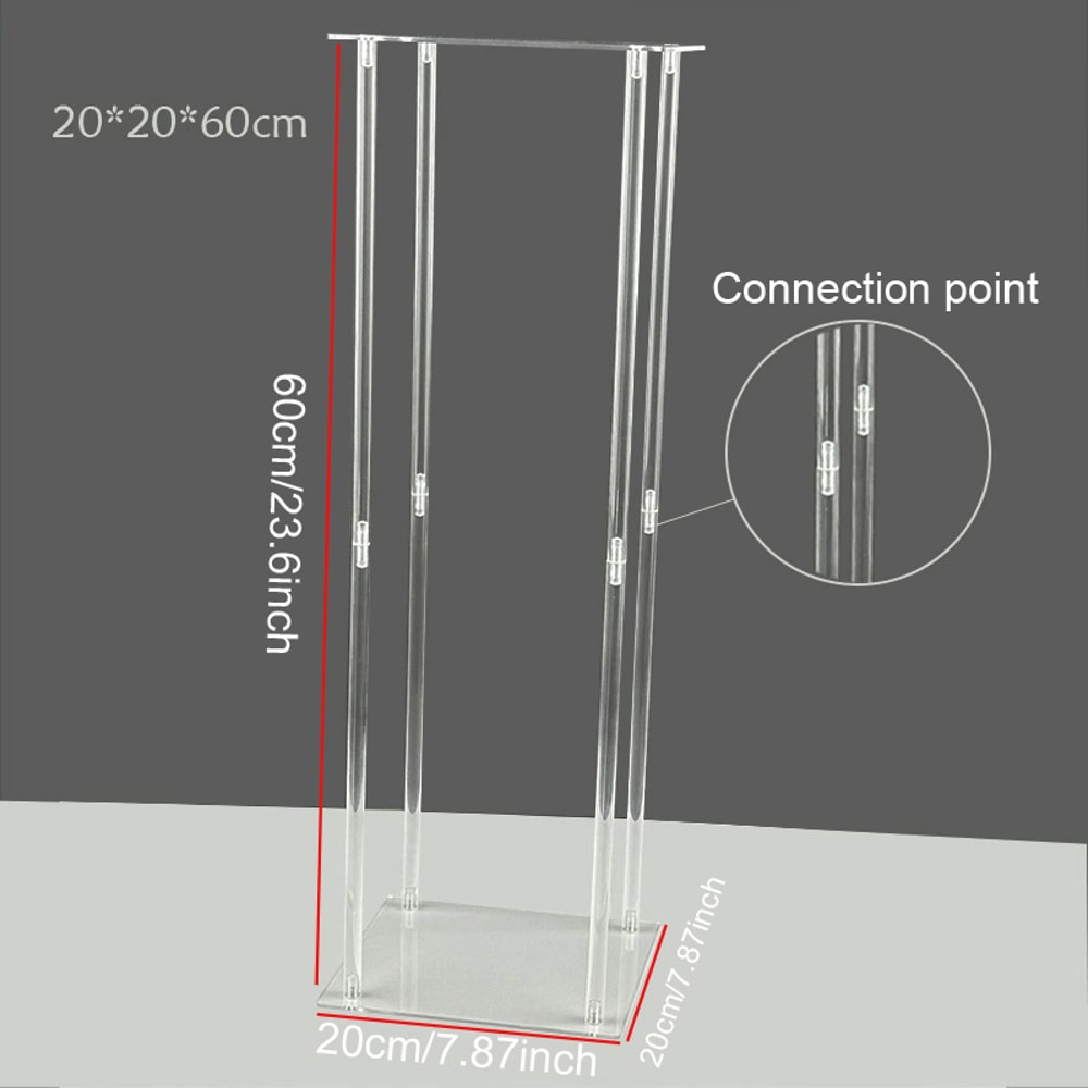 Acrylic Vase Flower Stands Set Clear Geometric Column Rack For Wedding Home Decor 5