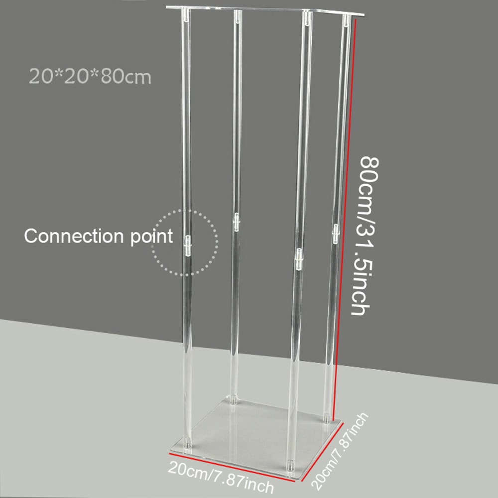 Acrylic Vase Flower Stands Set Clear Geometric Column Rack For Wedding Home Decor 6