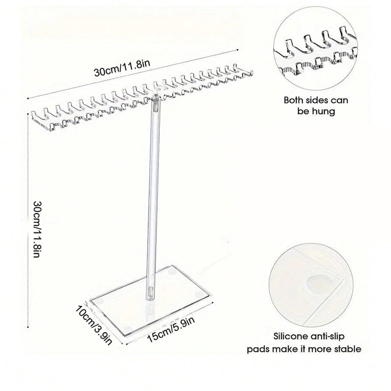 Acrylic Jewelry Organizer Stand Necklace Earring Bracelet Display Rack For Countertop Storage 4