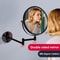 GoldBlack Frame DoubleSided Circular Mirror With Rotation Retractable Bathroom Wall Mirror 1