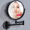 GoldBlack Frame DoubleSided Circular Mirror With Rotation Retractable Bathroom Wall Mirror 4