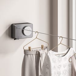 retractable stainless steel clothesline for space-saving, pull-out drying rack