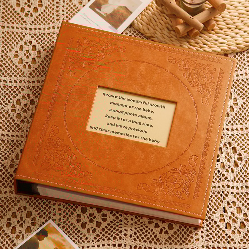 Personalized Family Photo Album Leather Memory Book For Wedding Kids 0