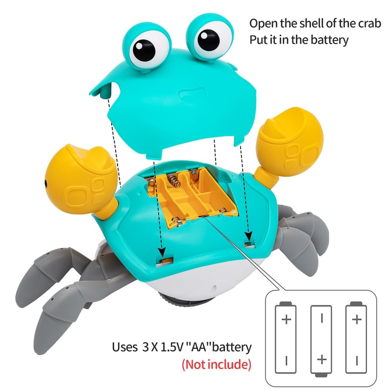 Dancing Crab Toy For Babies Interactive Crawling Escape Crab Fun Birthday Holiday Gift For Boys 4