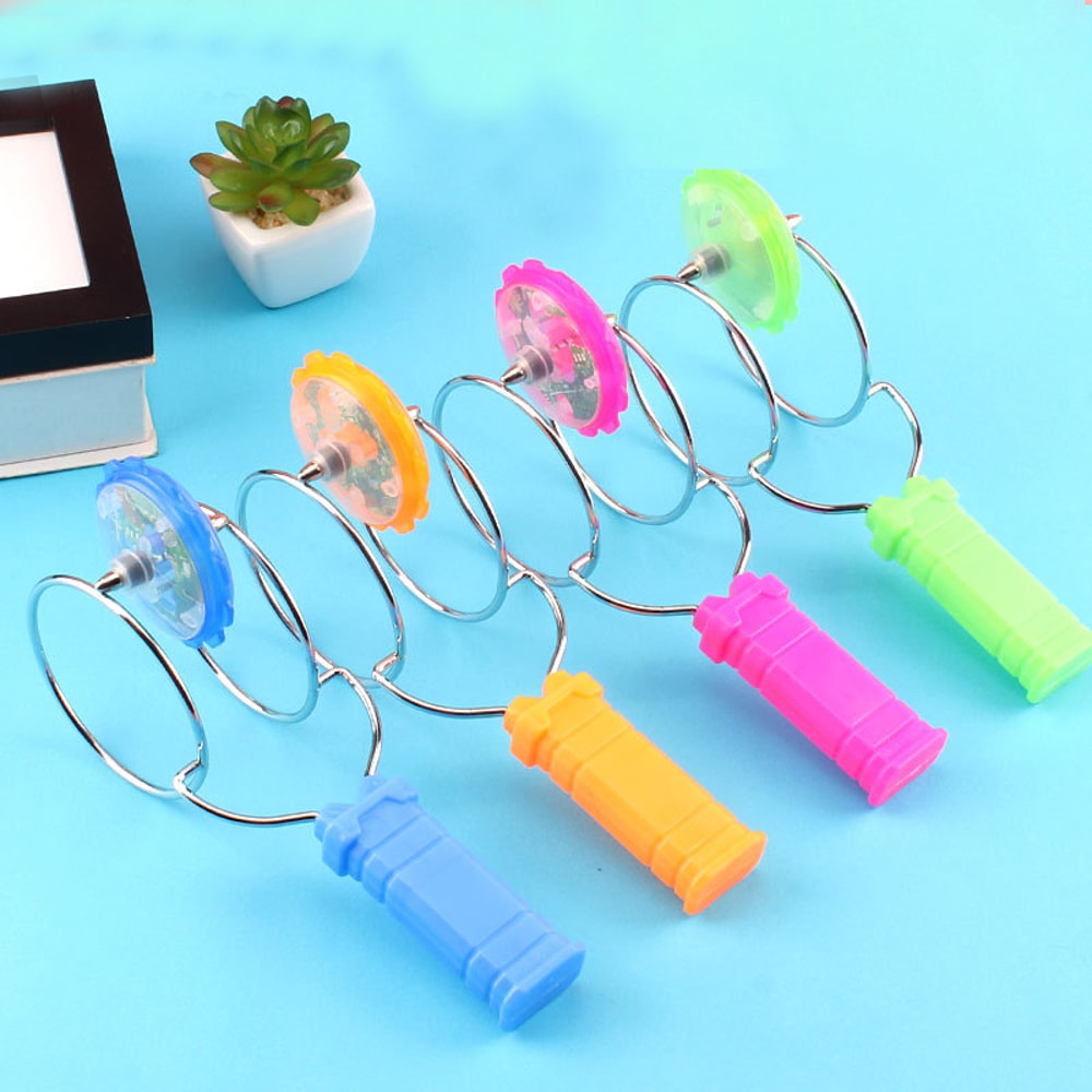 Magnetic Orbit Spinning Top Toy Creative Hand Cranked LED Luminous Spinning Toy For Kids Ideal Gif 0