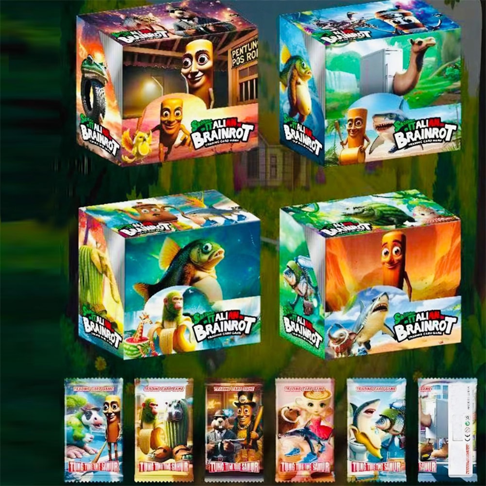 Italian Collection Cards Brainrot Tralala Childrens Trading Card Game Toy Gift 0